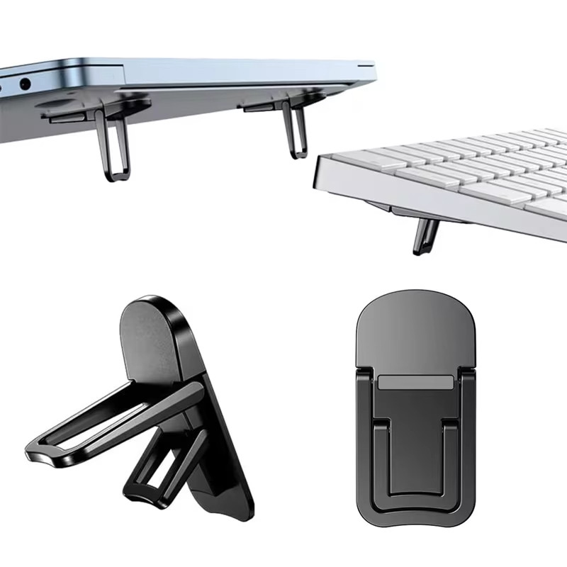 2PCS Mini Foldable Laptop Stand Computer Keyboard Holder Self-Adhesive Invisible Keyboard Riser