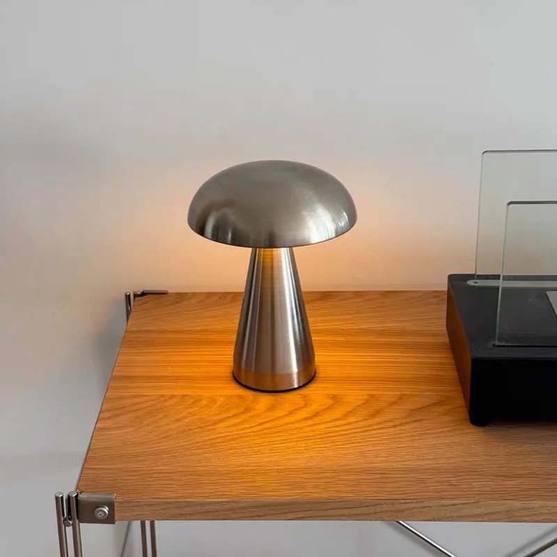 Table Lamp Mushroom LED Night Light Rechargeable Desktop Touch Sensor Reading Lights Bedroom Bauhaus