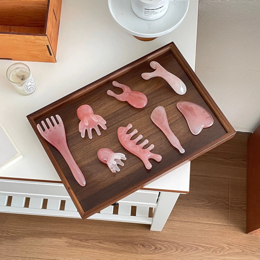 Next Day Delivery Gua Sha Board Tendon Stick Massage Comb Around Eye Meridian Facial Beauty Dredging Small Octopus Scalp Handy Tool Health Large Set Gua Sha Tool Gua Sha Face Guasha