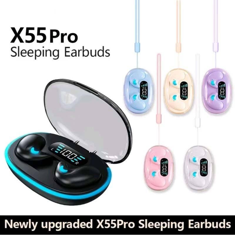 X55 Pro Sleeping Earbuds Wireless Bluetooth Earphones Waterproof Hi-Fi Stereo Earpods