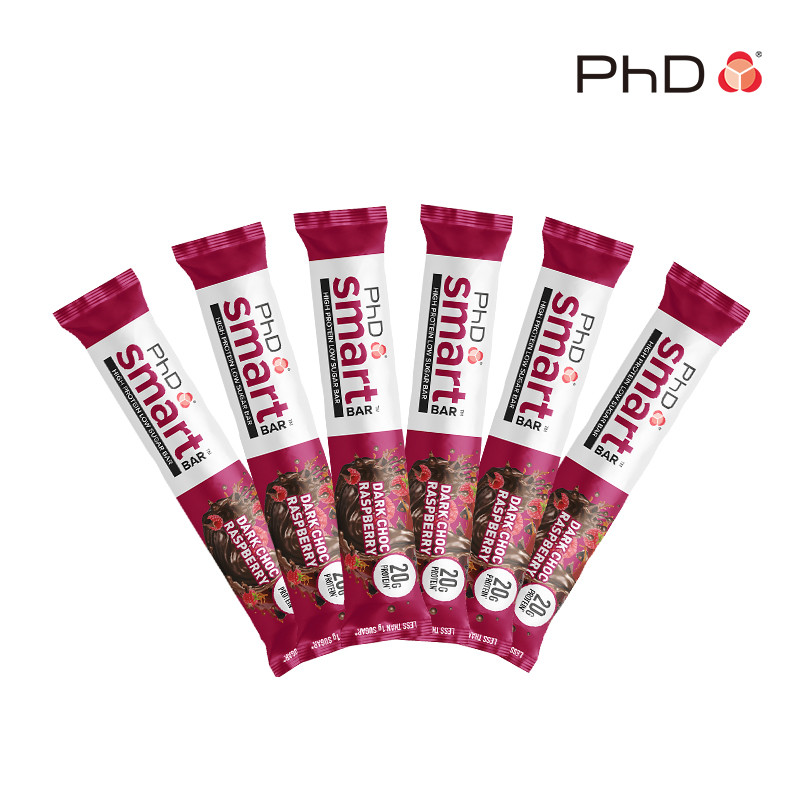 PhD Smart Protein Bar 6 Pack, protein Snacks, High Protein Low Sugar, 20g of Protein, 64g Bar