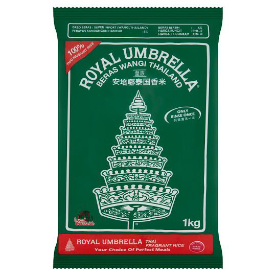 Royal Umbrella Fragrant Rice 1kg – Premium Thai Hom Mali Rice | Aromatic & Soft | Halal