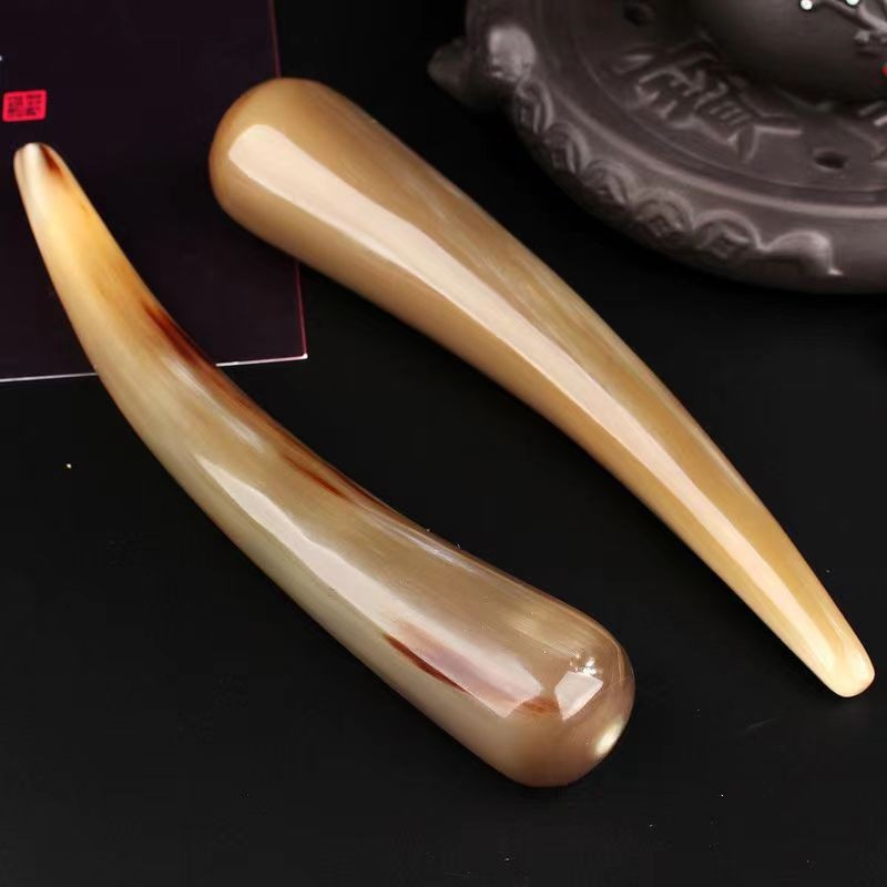 In Stock Ox Horn Muscle Relaxation Stick Solid Ox Horn meditherapy GuaSha Massage tool Board Gua Sha Ox Horn Gua Sha Tube Facial Round Head Stick Gua Sha Full Body gua sha face gua sha tool body massage stick face massager 刮痧板 刮痧神器