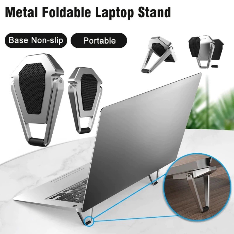 Metal Foldable Laptop Stand Holder Non-Slip Keyboard Stand Riser Portable Holder Cooling Bracket