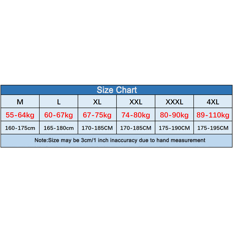 SAILBEE Men's UV Sun Protection Long Sleeve Rash Guard Wetsuit Swimsuit Top Diving Suit Men Split Long-Sleeved Trousers M0133 — size chart
