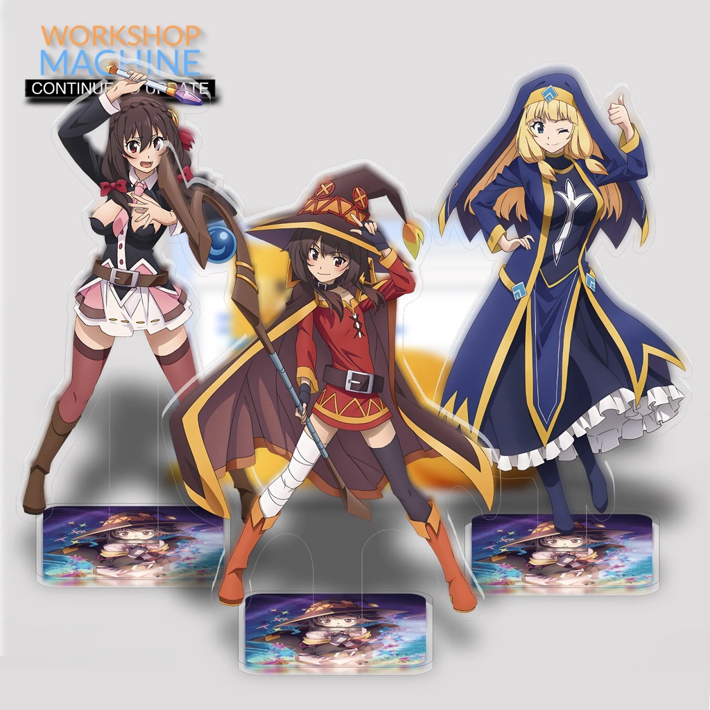 Mô hình Standee KonoSuba Acrylic Kono subarashii sekai ni shukufuku o! Phụ kiện trang trí để bàn góc