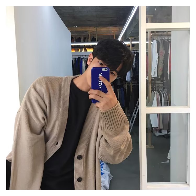 (M-3XL) Ready Clothes Sweater Men's V-Neck Sweater Korean Casual Knit Cardigan Jacket Loose All-Matc