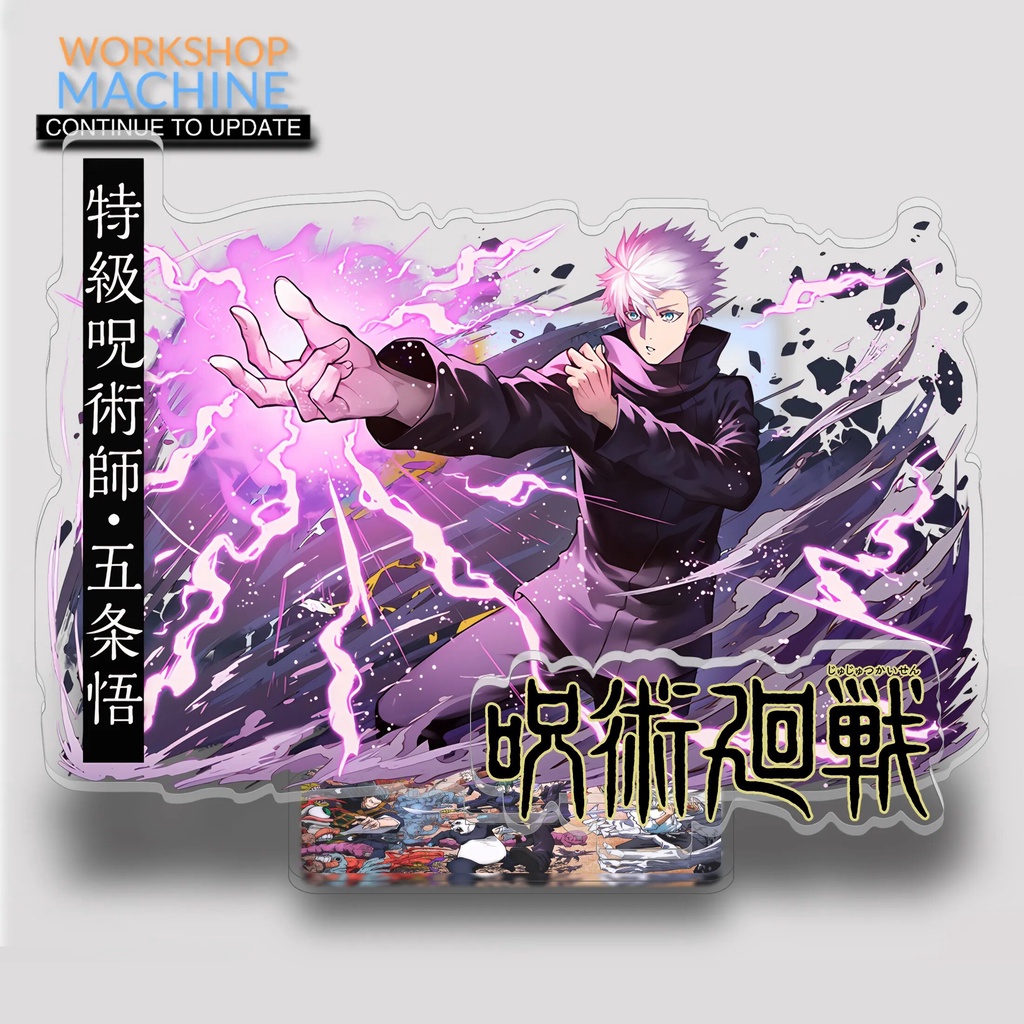 Mô hình Standee Jujutsu Kaisen Anime Gojo Satoru Megumi Itadori Yuji Nobara Phụ kiện trang trí để bà