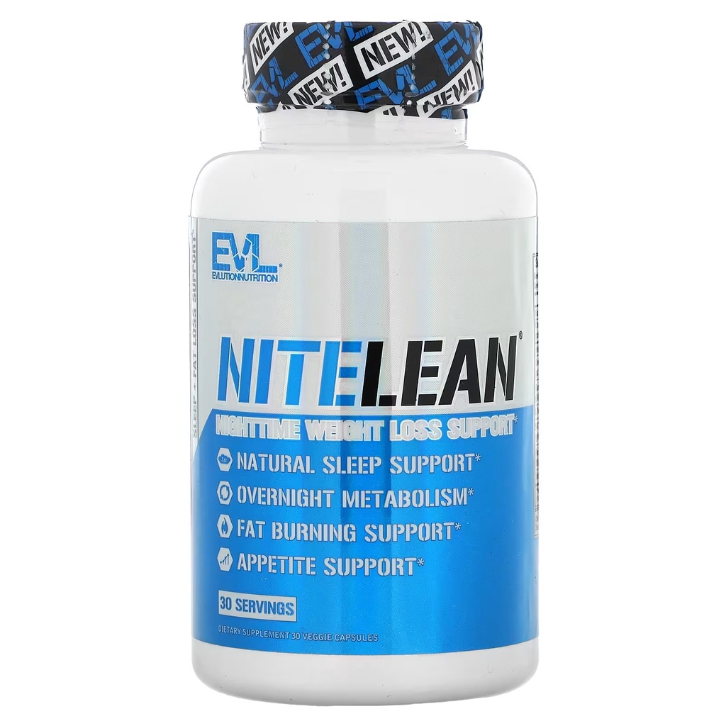 EVLution Nutrition NiteLean 30 Caps, Fat Burner. Weight Management