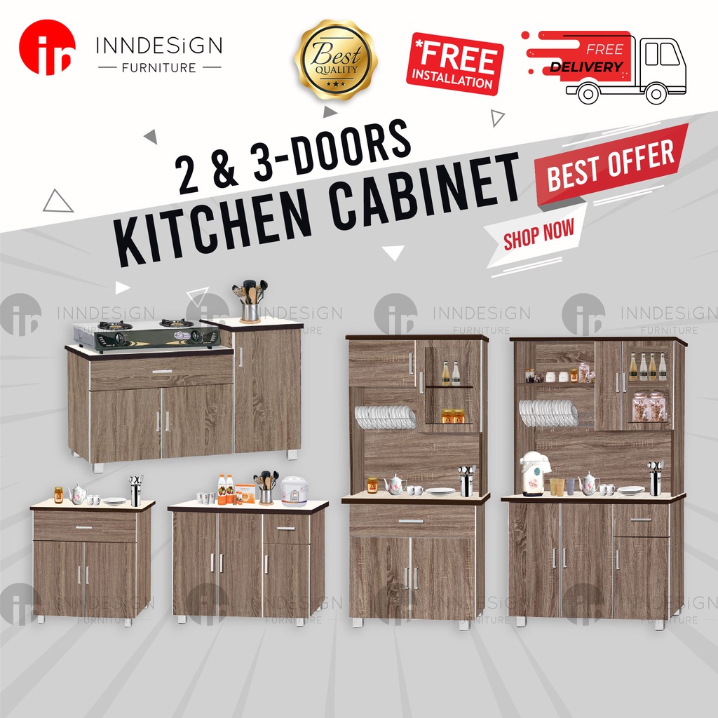 [LOCAL SELLER] [READY STOCK] Kitchen Cabinet With Ceramic Tiles Top [Free Delivery and Installation]