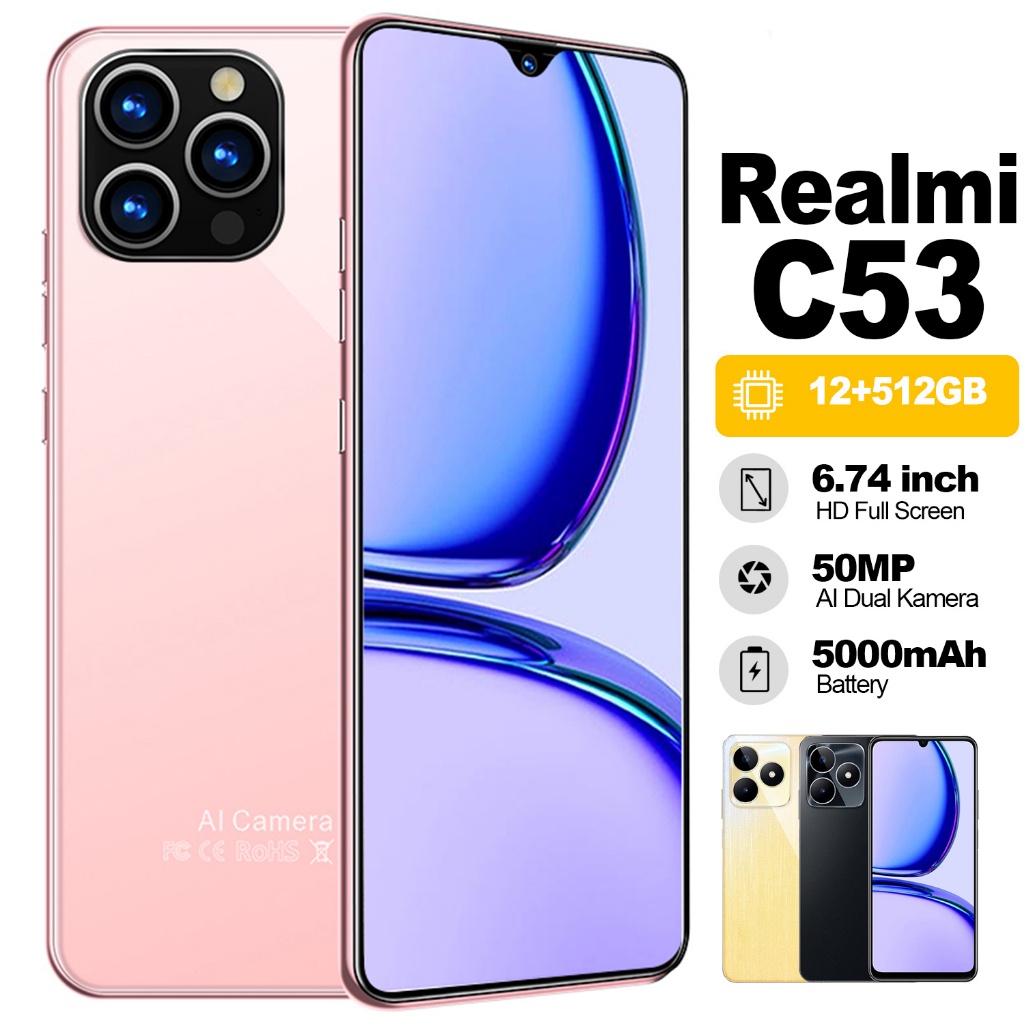 11.11 SALE Hp Realmi C53 ram 8 256GB Bagus Jaringan Smartphone 5G hp murah android 4G 13+32MP Handph