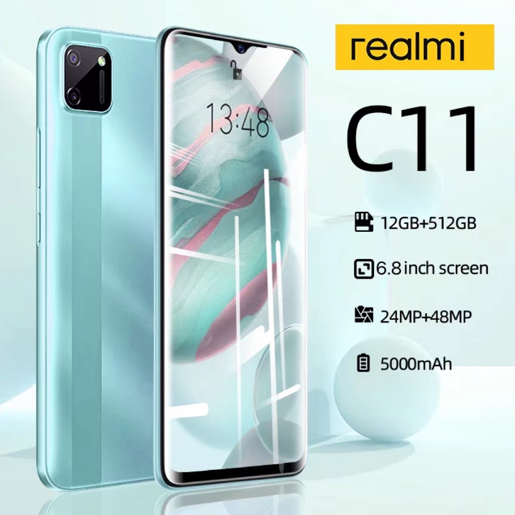 PROMO 11.11 SALE!! [BISA COD] Realmi C11 Handphone Asli 6.8Inci 12GB RAM+512GB ROM HD Kamera Dual SI