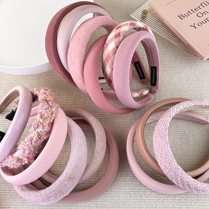 3PCS Simple Fashionable Elegant Korean New Headband Pink Headband Hair Accessories for High-end Peop