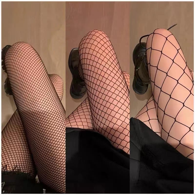 S/M/L Sexy Black Fishing Net Stockings Mesh Pantyhose Fishnet High Waist Long Stockings