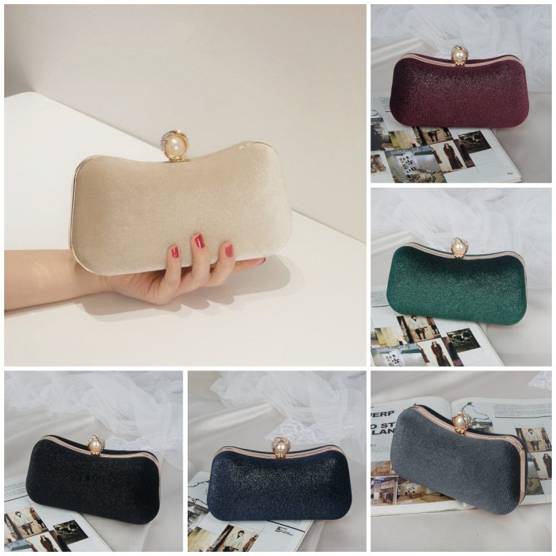 New Fleece-lined Elegant High-end Hot Roll Evening Retro Texture Party Handbag Simple Wedding Celebr