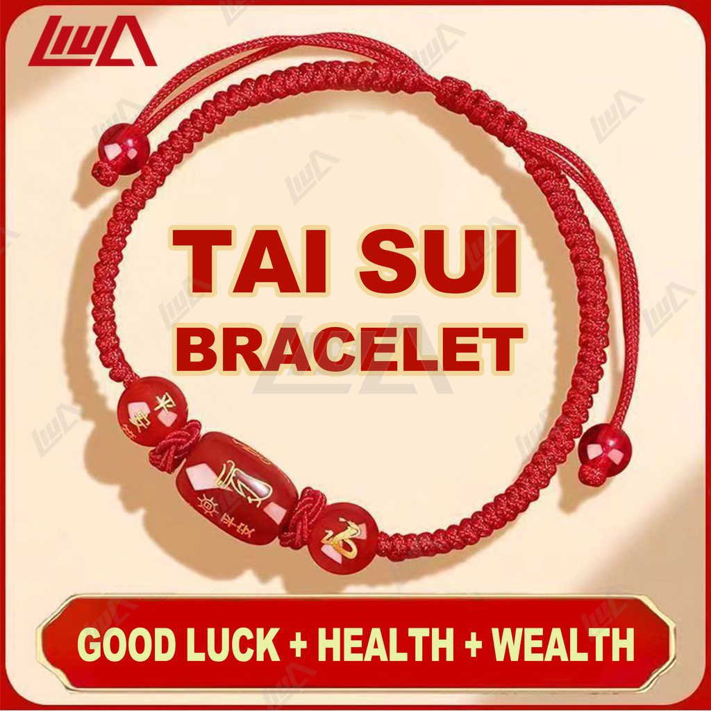 Zodiac Tai Sui bead red rope bracelet lucky charm