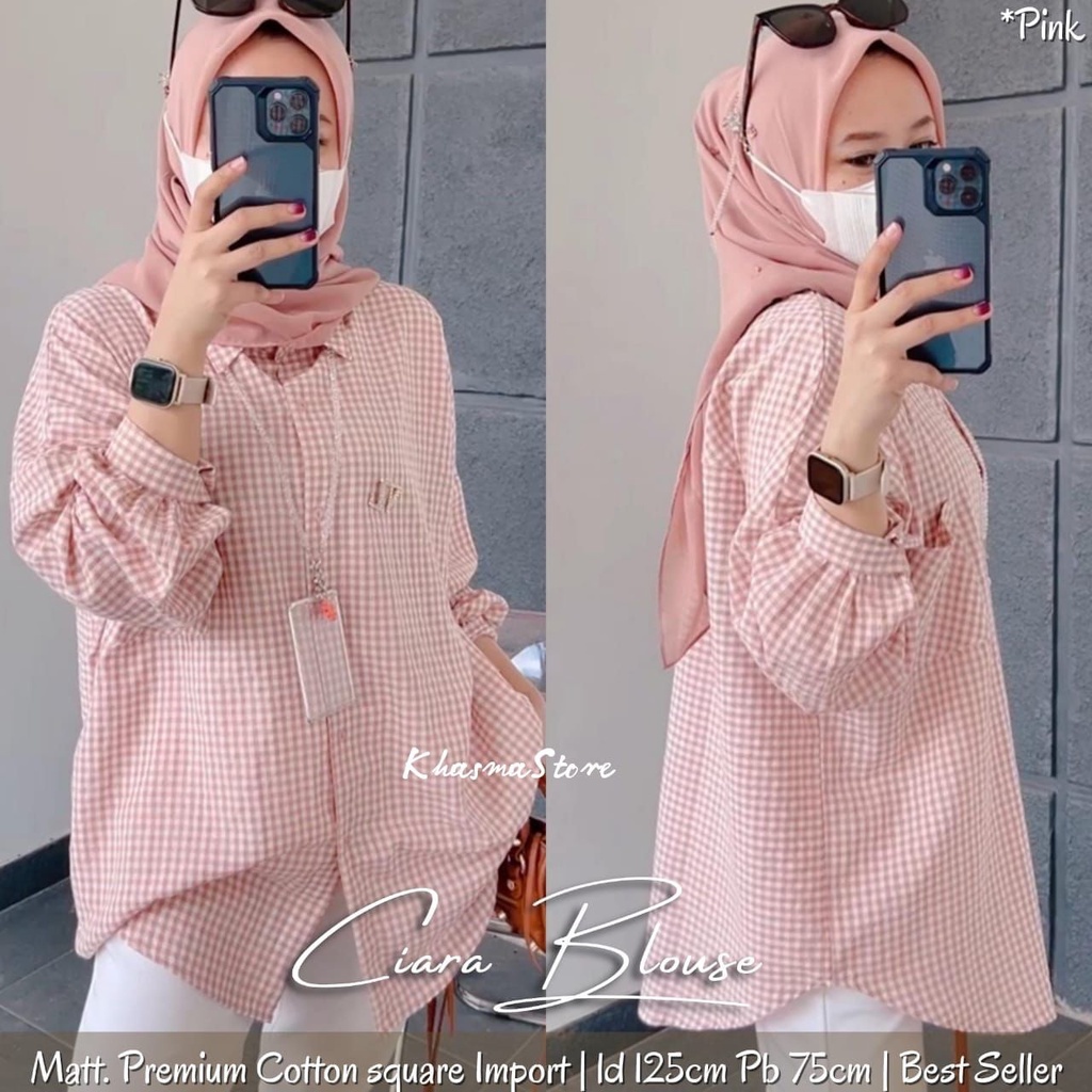 Kemeja Wanita Blouse Atasan Wanita / Ciara Blouse / Atasan Wanita Motif / Kemeja Wanita Bahan Katun