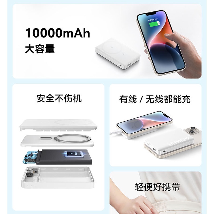 11Ankeranke10000Ma Magnetic Wireless Power Bank For Apple14Mobile