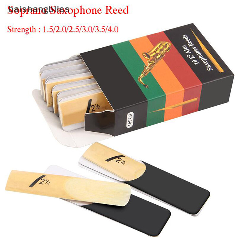 baishangbliss 10Pcs Eb Alto Saxophone Reeds Bamboo Sax Reeds Strength 1.5 2.0 2.5 3.0 3.5 4.0 BHL