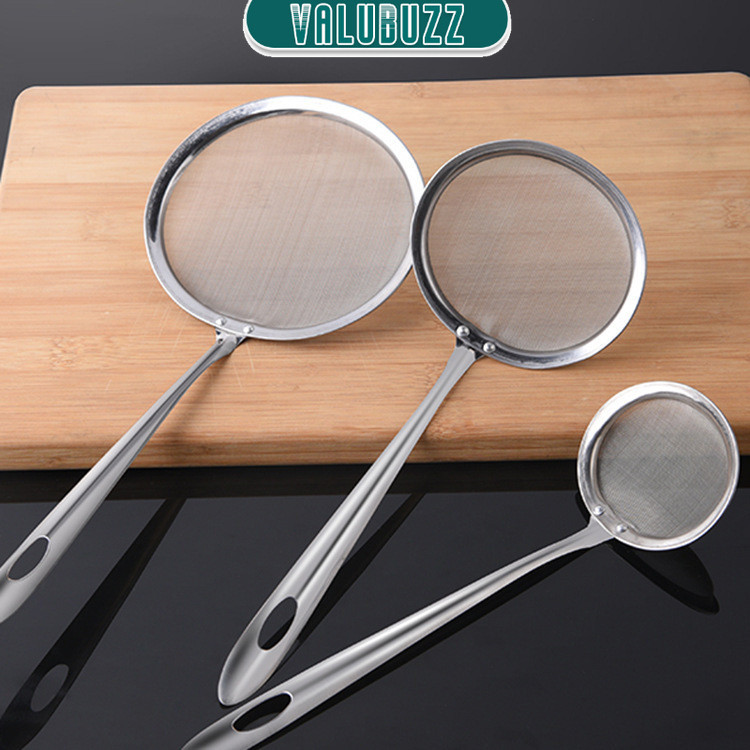VB Kitchen Stainless Steel Mesh Spoon Sifter Sieve Filter Kitchenware Cooking Skimmer Strainer S/M/L