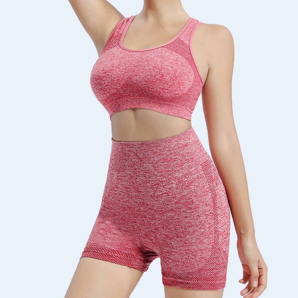 YoYo#PT832 2 piece yoga set women's activewear set fitness leggings with sports bra shorts