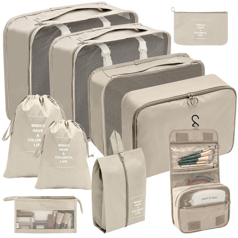 10 In 1 Travel Organizer Travel Pouch Travel Luggage Bag Organizer Storage Set Foldable Resealable