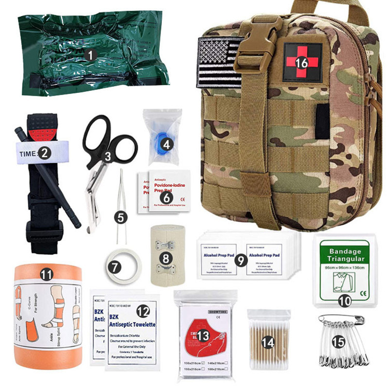 Outdoor first aid kit equipment survival tool set IFAK trauma survival kit EMT equipment with Molle