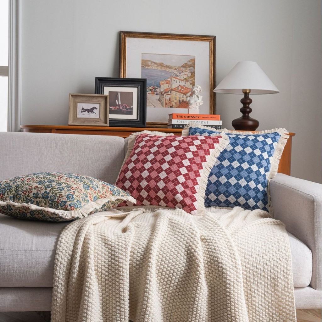 Decorative Boho Throw Pillow Covers Decorative Throw Pillows for Couch, Pillows Cover with Tassels f