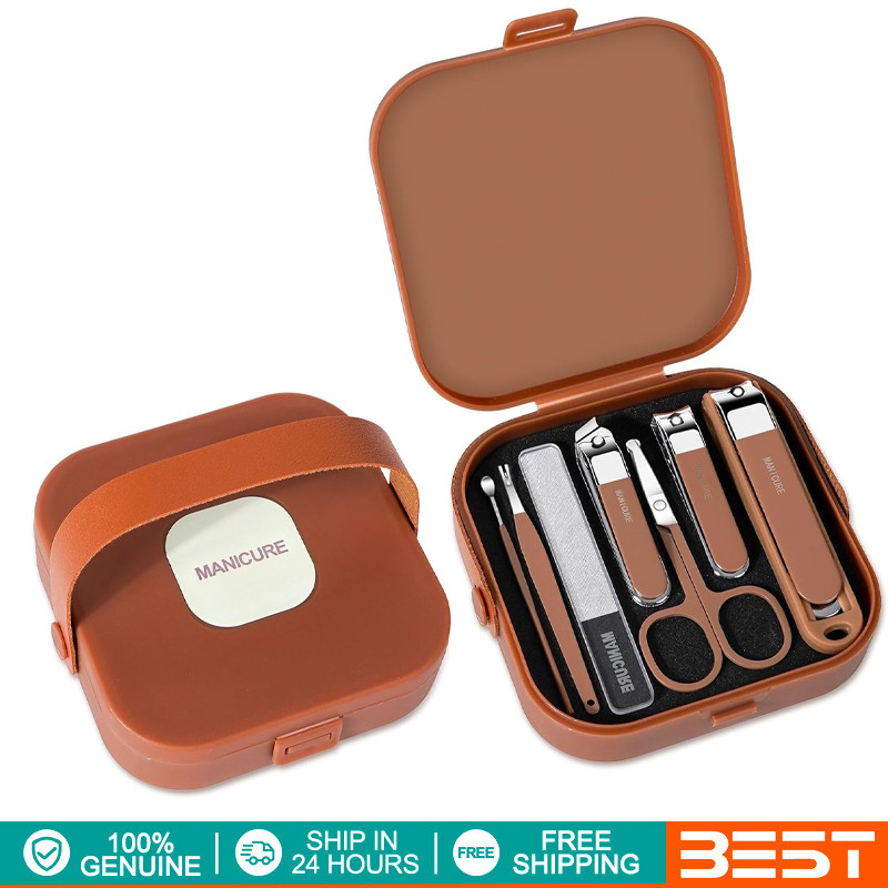 7PCS Nail home use Clippers Set Storage Box Manicure Case Pedicure Kit Personal Care Home Essentials