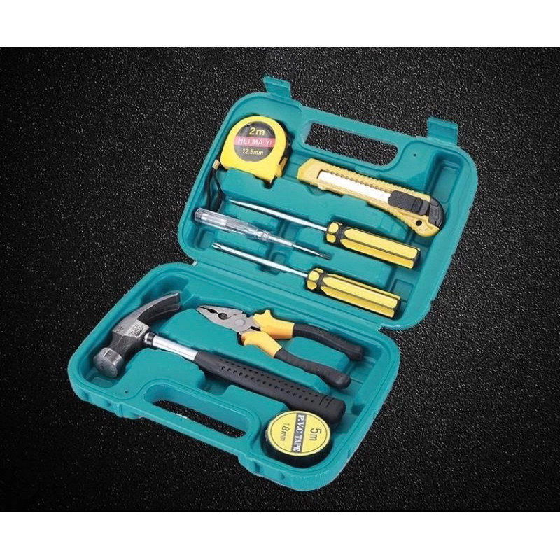 8 In 1 Hardware Toolbox Set Household Tool Set DIY Portable Manual Set Tool Hand Tool Kit Car Home