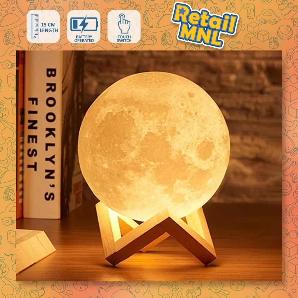 Retailmnl 3D Print 15cm/8cm/20cm Moon Lamp One Color Light Home Decor