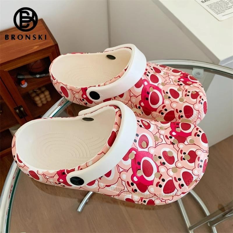 BRONSKI Sandals For Women Cartoon Korean Beach Elegant Slippers For Women (add one size bigger)