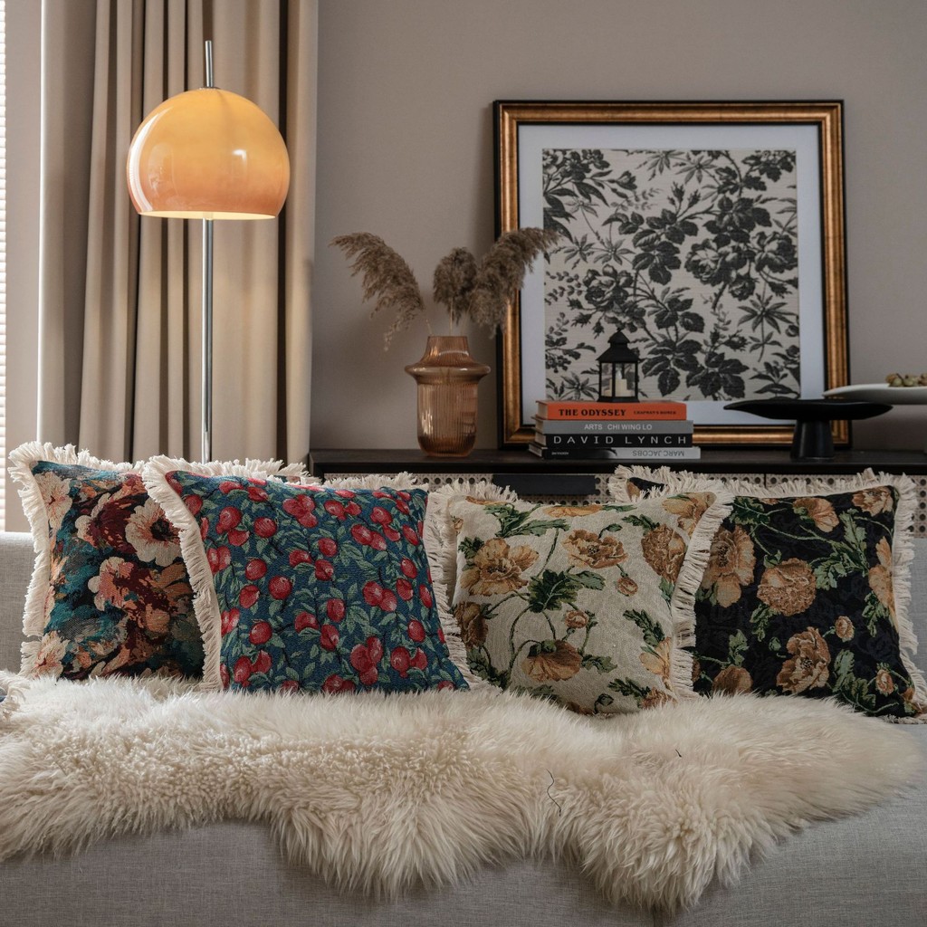 Couch Throw Pillow Covers Boho Throw Cover Decorative Throw Pillow for Couch Pillows Cover with Tass