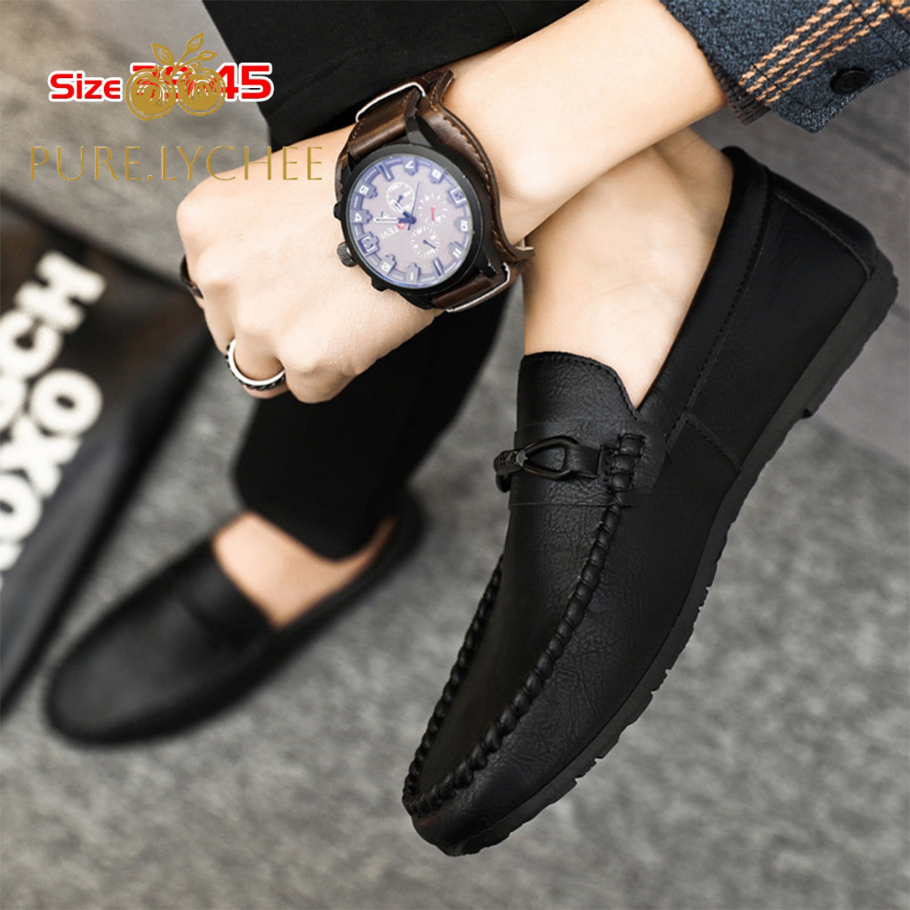 Leather shoes men's summer breathable men's shoes casual shoes office shoes size 39-45 Add 1 Size
