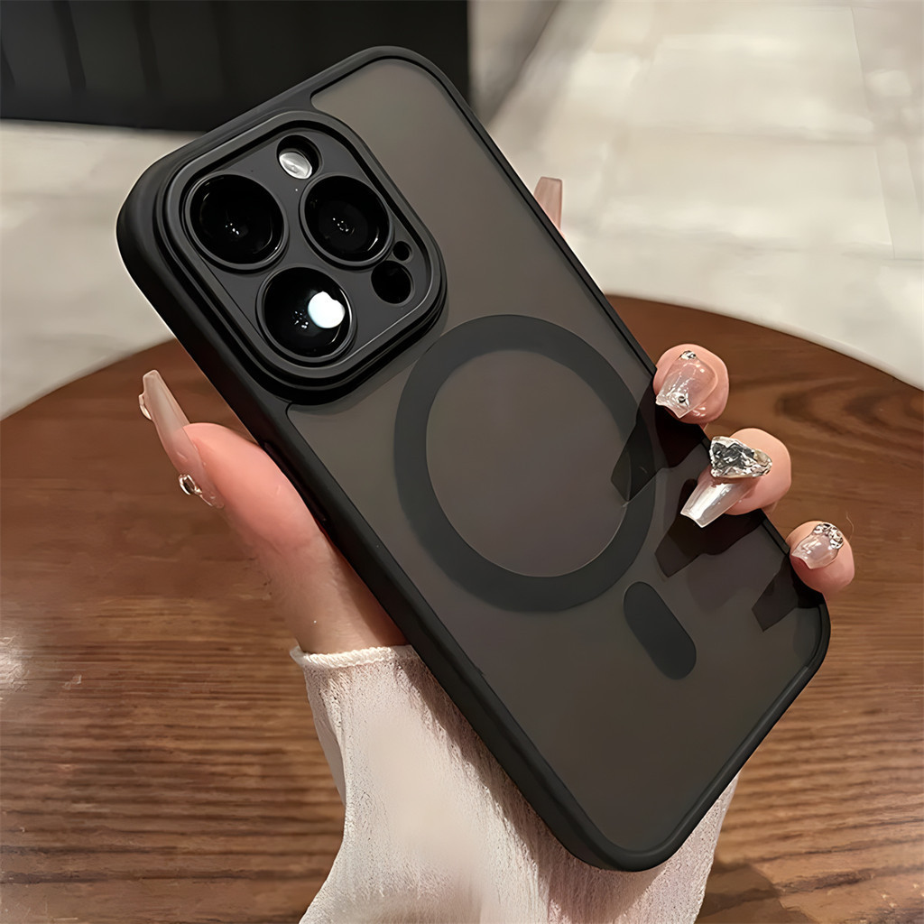 Magnetic Luxury Matte Translucent Armor Shockproof Phone Case For iPhone 16 15 Pro Max 14 13 12 11 P