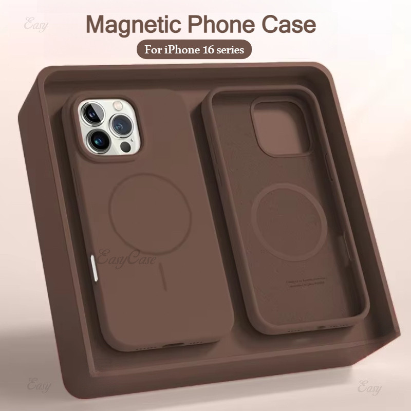 Luxury Official Strong Magnetic Liquid Silicone Case for iPhone 17 16 15 14 11 12 13 Pro Max 16 Plus