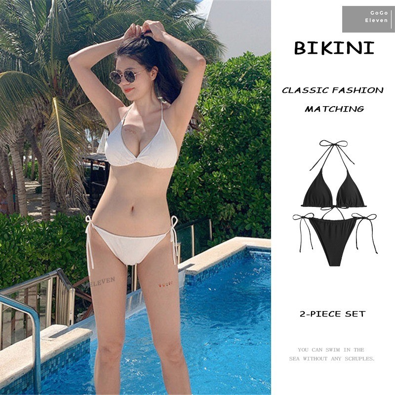 Swimsuit Women's Sexy Triangle Bikini Two-piece Vacation Travel Korean Style Strap Fashion Beach Spa