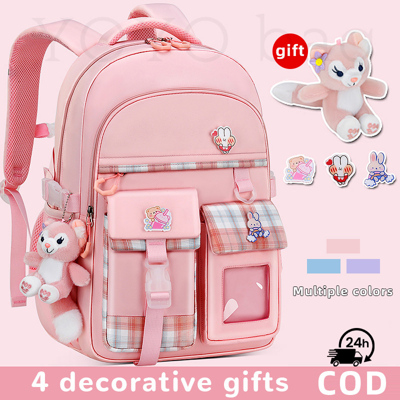 YoYo Backpack For Kids Girls Schoolbag With Stuffed Toy Cartoon Princess Cute Stickers Bagpack #4189