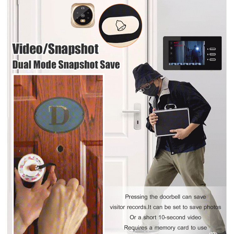 HOT SALEHome Smart Cat-Eye Video Doorbell With Screen Smart Cat-Eye Wifi Doorbell Induction Monitoring Intercom Graffiti Video Doorbell Camera Doorbell 家用带屏幕智能猫眼可视门铃
