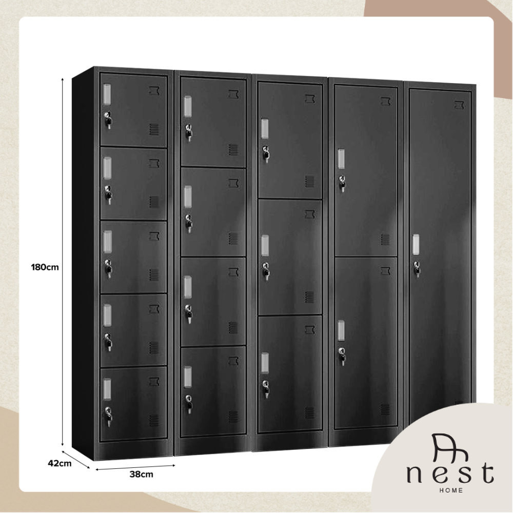 (NEST) WALLEN Steel Cabinet Locker (Free Assembly) - Office / Clothes /1 Door / 2 Door/ 3 Door