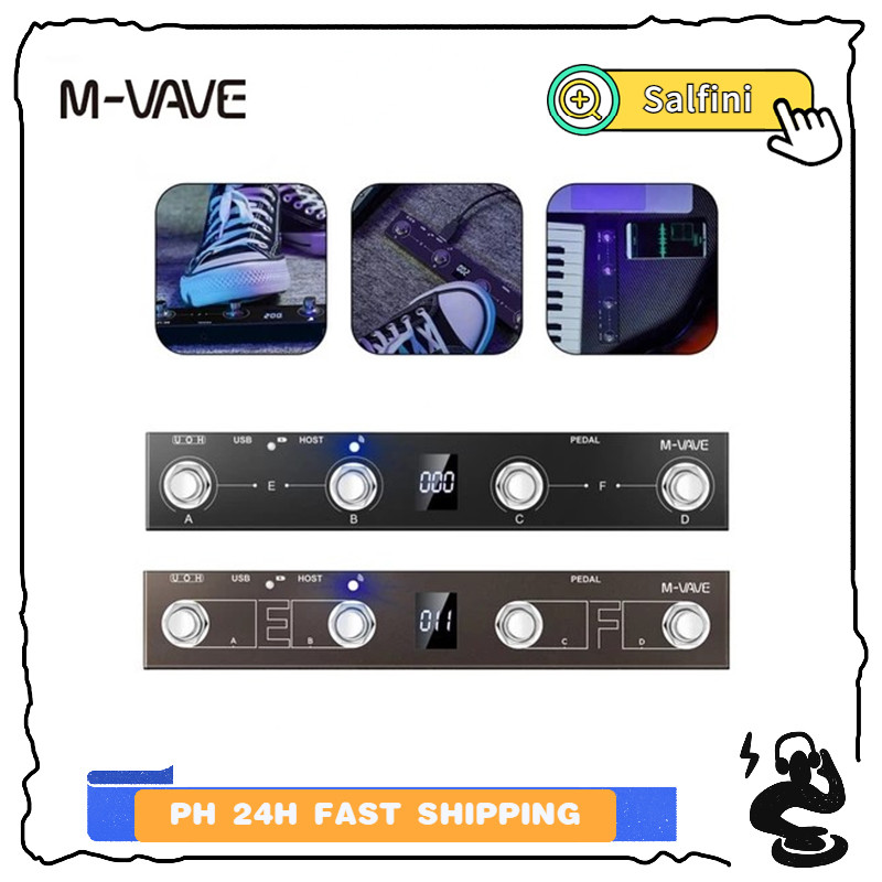 M-vave Chocolate Plus Wireless Midi Controller Keyboard 4 Buttons Foot Switch Supports MIDI Host Int