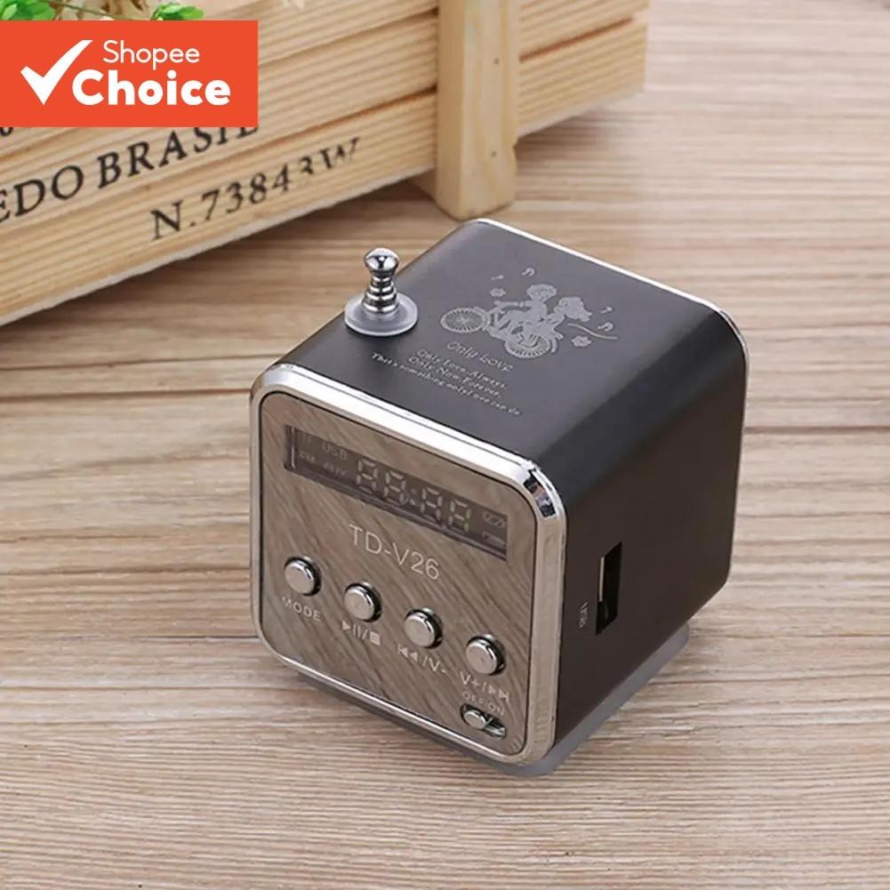 TD-V26 Speaker Mini Bluetooth Speaker FM Radio Receiver MP3 Player Soundbar Support TF Card Portable