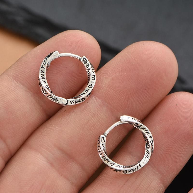 925 Silver Retro Niche Design Simple Unisex All-Match Men Women Style Trendy Earrings