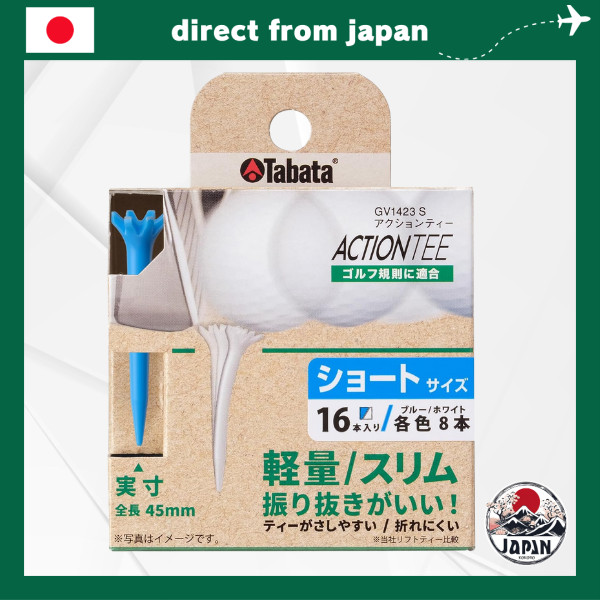 Tee Golf Tabata Action – Chống Gãy, Giảm Ma Sát, Thiết Kế Step Height (Trắng & Xanh)