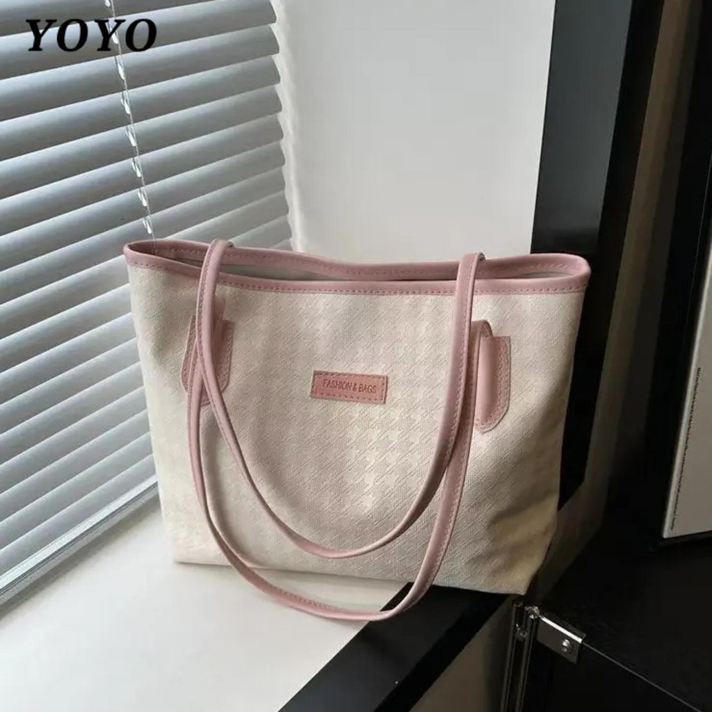 YOYO Korean Women Tote Bag Simple Shoulder PU Leather College Students Bags For Woman #V07