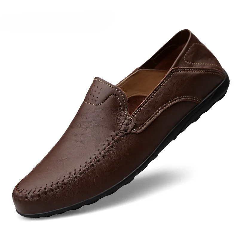 Genuine Leather Mens Shoes Casual Luxury Brand Soft Men Loafers Moccasins Breathable Slip on Male Bo