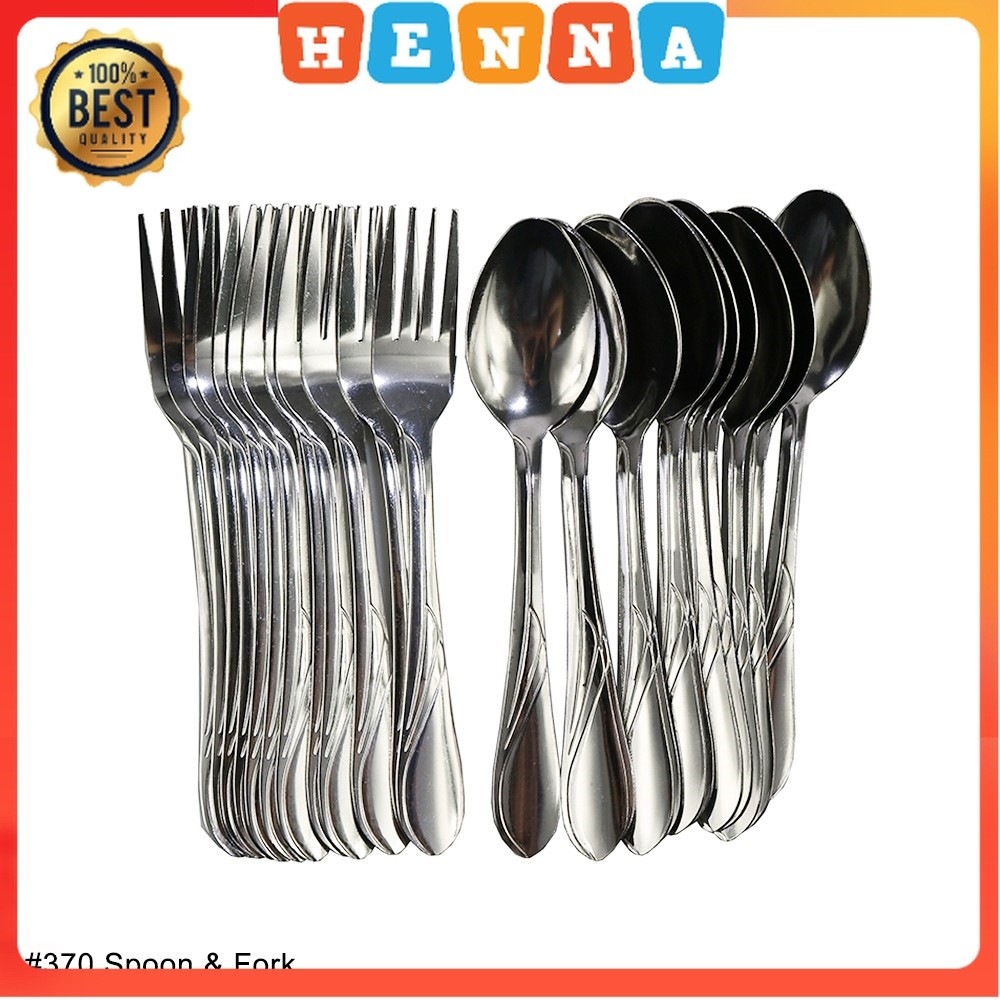 HENNA✔ 12Pcs Set Stainless Spoon / Fork Dinnerware Utensils Random Design