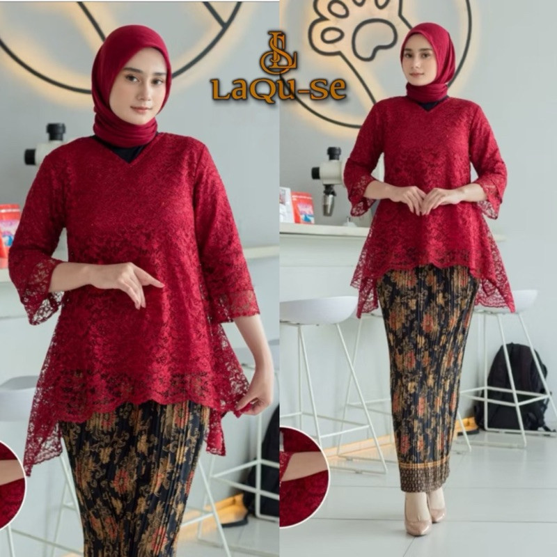 DISKON Atasan Kebaya Brokat Rinjani Jumbo/ Kebaya Brokat Modern Wanita / Kebaya Kartini Wisuda Konda