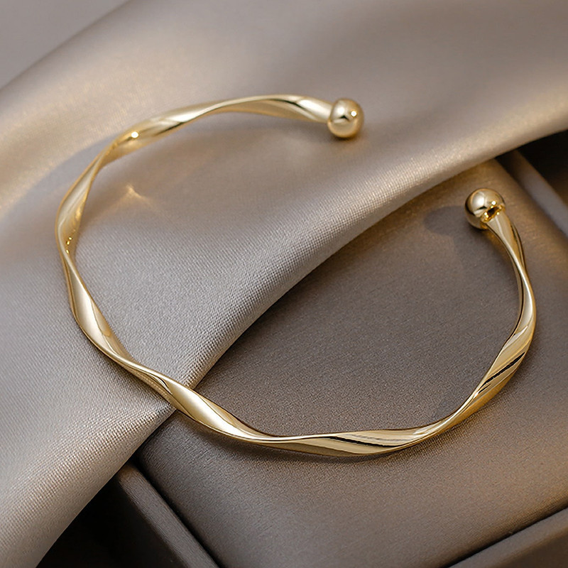 Korean Simple Ins Trendy Cool Versatile Bracelet Unisex Student Wave Opening Bracelet