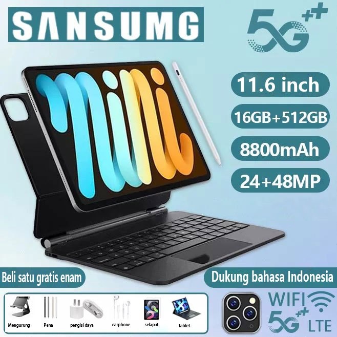 Sumsang tablet 2025 New Android tablet 16+512GB 12Inch 8800mAh Battery Dual SIM Card Online Course